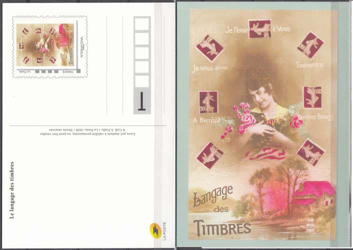 France 2020 PAP Carte Langage des Timbres Semeuse Neuf **