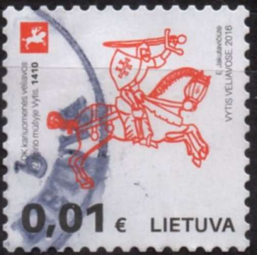N825 - Y&T n° 1051 - oblitéré - Cavalier armé - 2016 - Lituanie