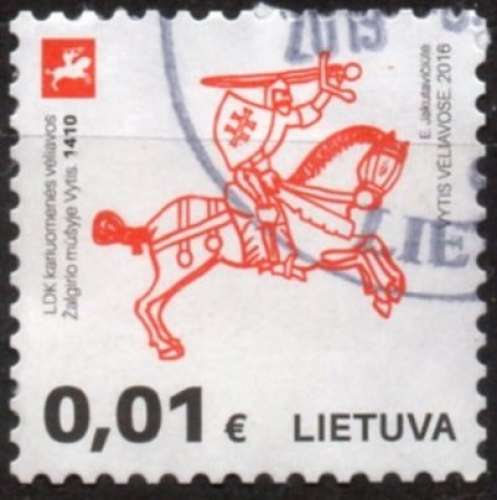 N826 - Y&T n° 1051 - oblitéré - Cavalier armé - 2016 - Lituanie