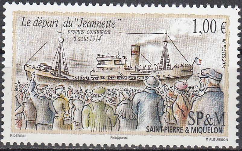 Saint-Pierre & Miquelon 2014 Yvert 1121 Neuf ** Cote (2017) 3.00 Euro Départ du Jeannette  