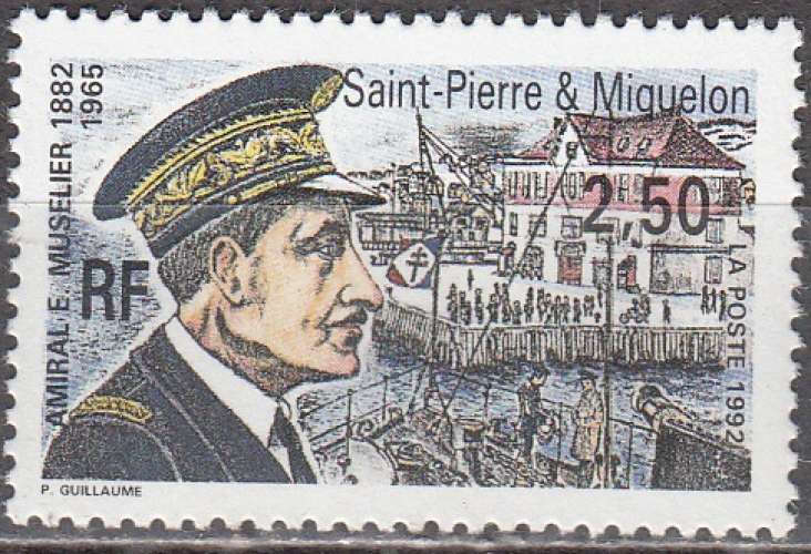 Saint-Pierre et Miquelon 1992 Yvert 558 Neuf ** Cote (2017) 1.60 Euro Amiral Muselier