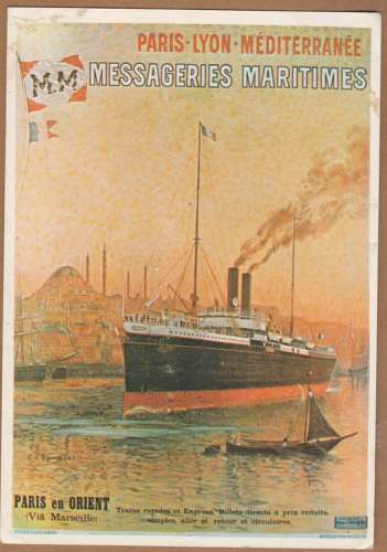 cpm  Reproduction d'affiche   Messageries maritimes 