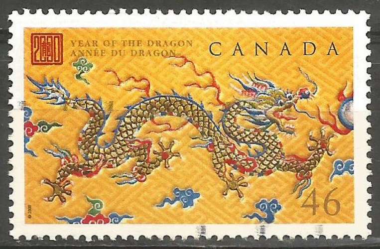 Canada - 2000 - Y&T n° 1721 - Obli. - Année lunaire chinoise du Dragon