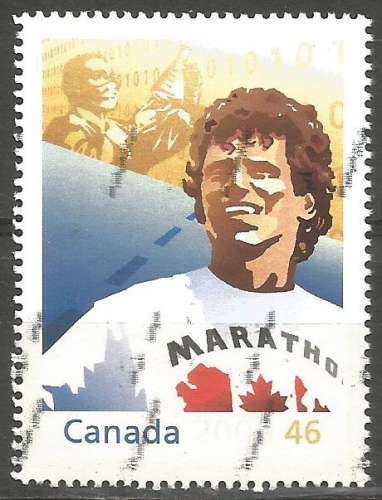 Canada - 2000 - Y&T n° 1733 - Obli. - Course marathon Terry-fox en faveur de la recherche sur cancer