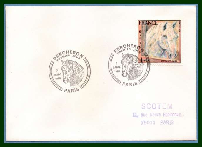 FDC Percheron 1978 N° 1982 cheval (à 10% cote)