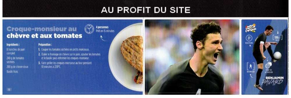 Au profit du site autocollant Carrefour Mange comme un champion B Pavard  frais 0,06€ seulement