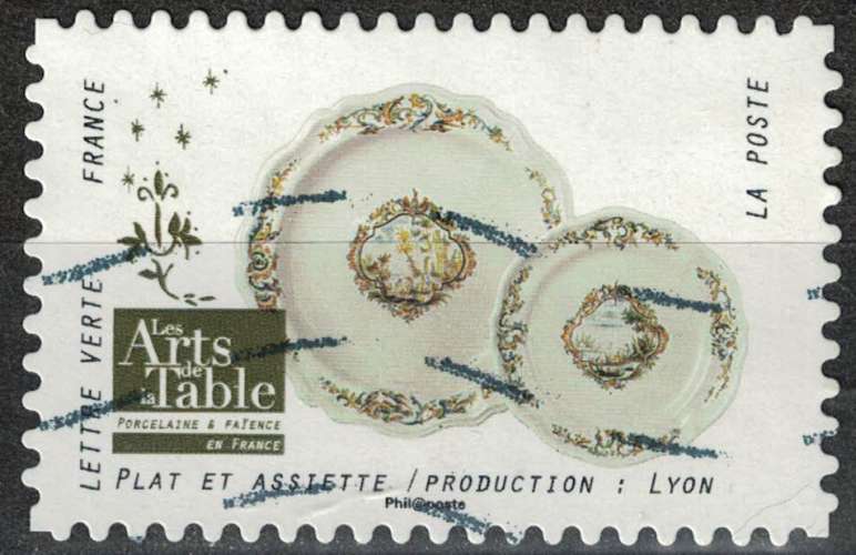 France 2018 Arts de la Table Porcelaine et Faïence Plat et Assiette Production Lyon Y&T 1537