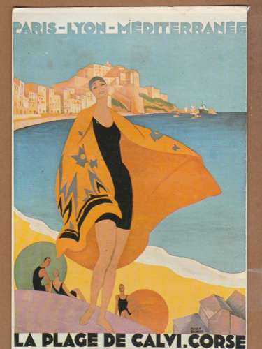 cpm 20-2B   la Plage de Calvi Repro d'affiche Paris-Lyon-Méditerranée  