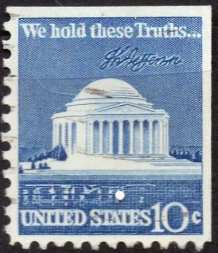 P272 - Y&T n° 1008 b - oblitéré - Mémorial de Jefferson - 1973 - Etats Unis