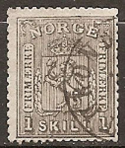 norvege ... n° 11  obliteré - 1867 (dents courtes)