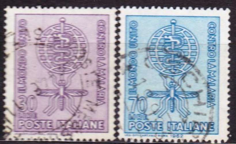 Italie 1962 YT 876-877 Obl Eradication du paludisme