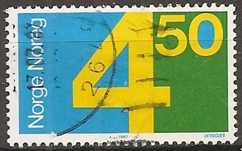 norvege ... n° 918  obliteré - 1987