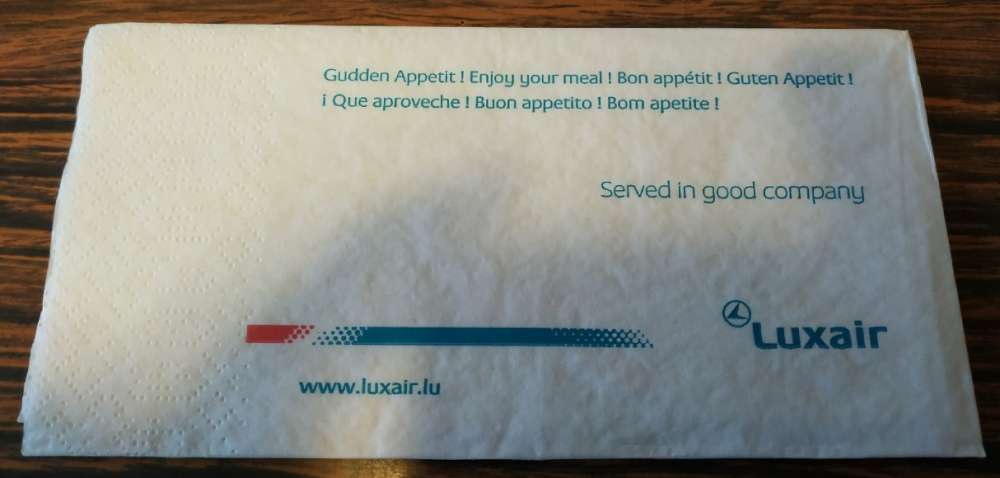 Luxembourg Serviette Papier Paper Napkin Luxair Airlines Served in good company