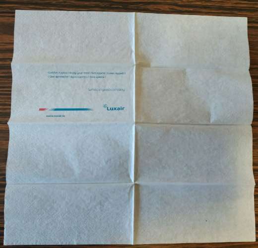 Luxembourg Serviette Papier Paper Napkin Luxair Airlines Served in good company