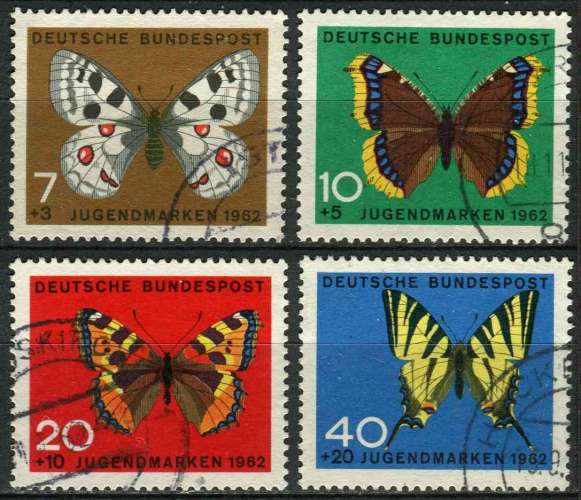 ALLEMAGNE RFA 1962 OBLITERE N° 248 à 251 Papillons