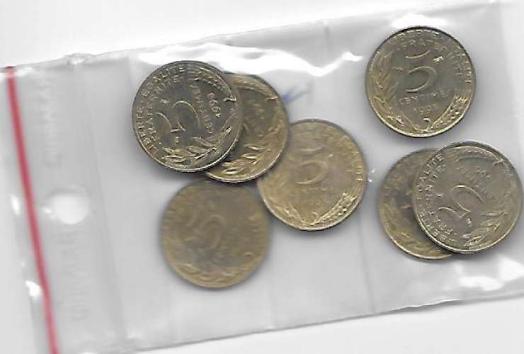 MONNAIES FRANCE 5 centimes 1992/93/94/95/96/97/98