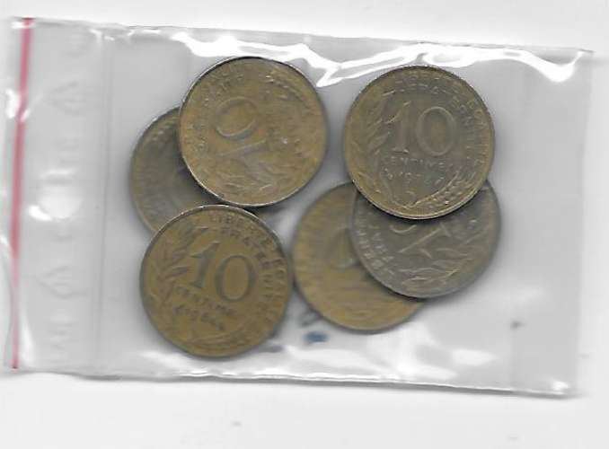 MONNAIES FRANCE 10 centimes 1971/73/74/76/77/78