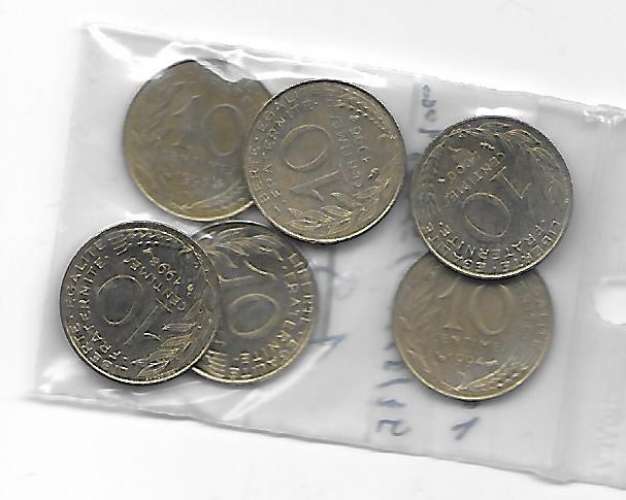 MONNAIES FRANCE 10 centimes 1994/95/96/97/98/2000