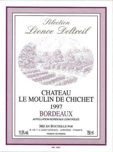 Etiquette de vin de Bordeaux