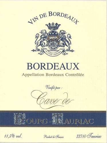 Etiquette de vin de Bordeaux