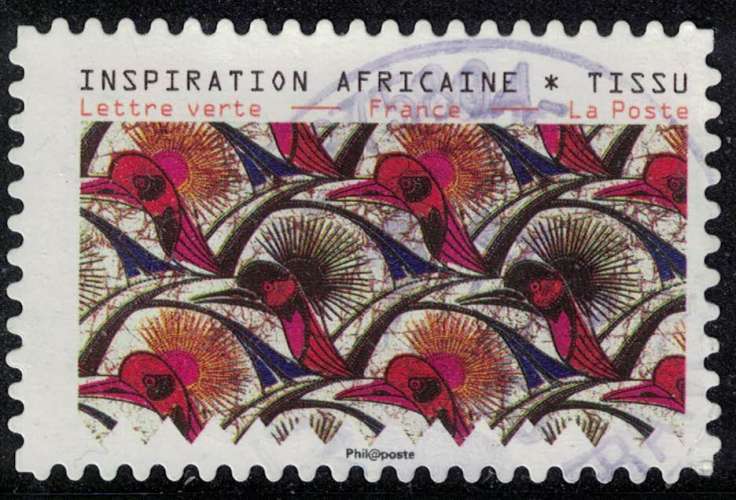 France 2019 Oblitéré Used Tissus Motifs Nature Inspiration Africaine Timbre 07 Y&T 1665 SU