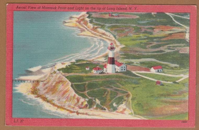 cpsm USA Long Island aerial wiew of Montauk Point ( Phare )
