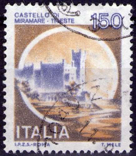 Italie - 1980 - Y&T n° 1442 - Obl. - Château de Miramare - Trieste - Série courante