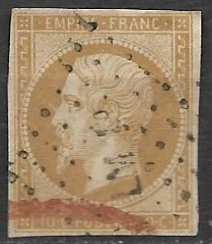France 1853-60 Y&T 13A oblitéré - Napoléon III  (léger clair)