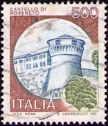 Italie - 1980 - Y&T n° 1451 - Obl. - Château de Rovereto - Trente - Série courante