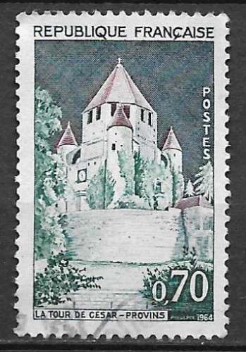 France 1963-65 Y&T 1392A oblitéré - La tour de Cesar à Provins 