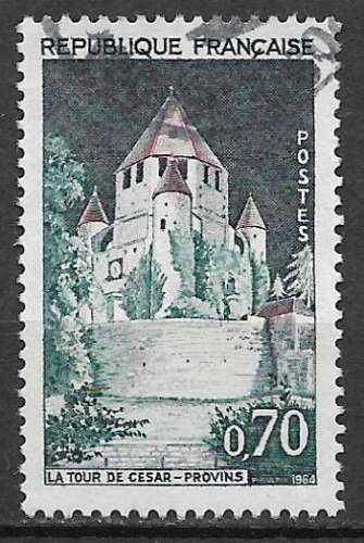 France 1963-65 Y&T 1392A oblitéré - La tour de Cesar à Provins 