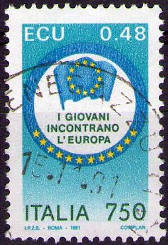 Italie - 1991 - Y&T n° 1907 - Obl. - Rencontre des jeunes avec l'Europe