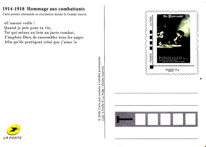 France 2018** Carte maxi 1914 / 1918 Hommage aux combattants