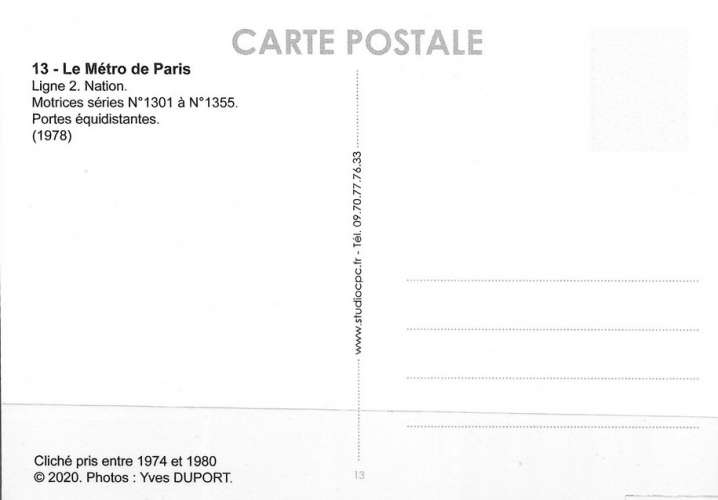 JPR 13 - Rame Sprague - Ligne 2 - Nation - PARIS - RATP