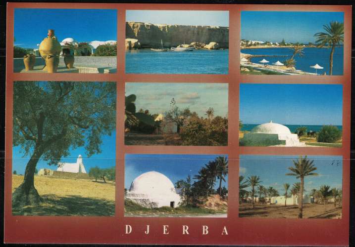Tunisie Carte Postale écrite Postcard 8 vues de Djerba