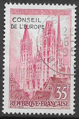 France Service 1958 Y&T 16 oblitéré - Cathédrale de Rouen 