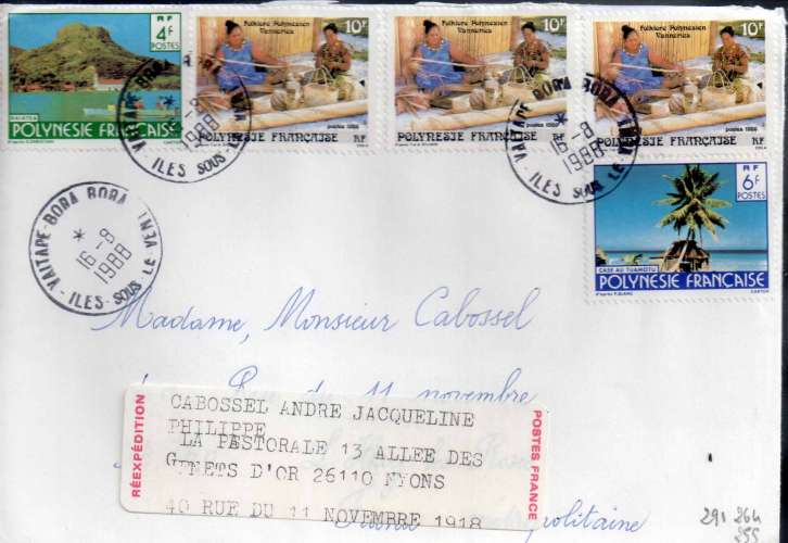 LOT POLYNESIE LETTRES   VOIR  4 SCANS 1 REEXPEDIEE 
