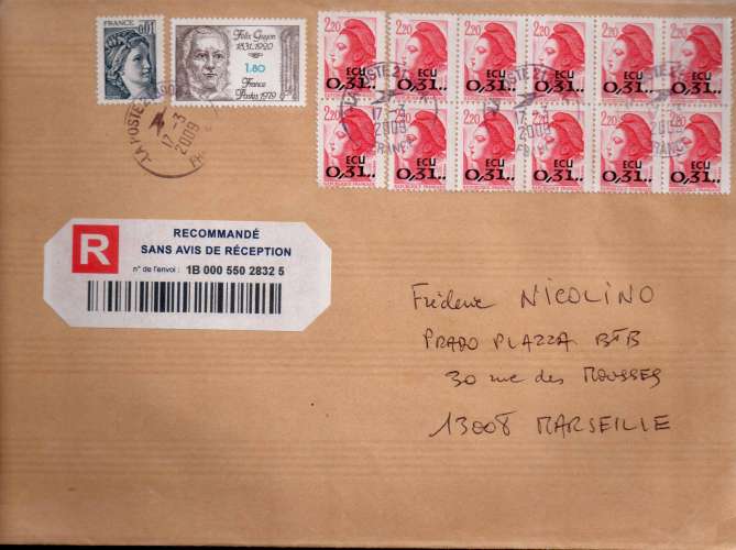 LETTRE RECOMMANDE    FRANCE  VOIR   SCAN