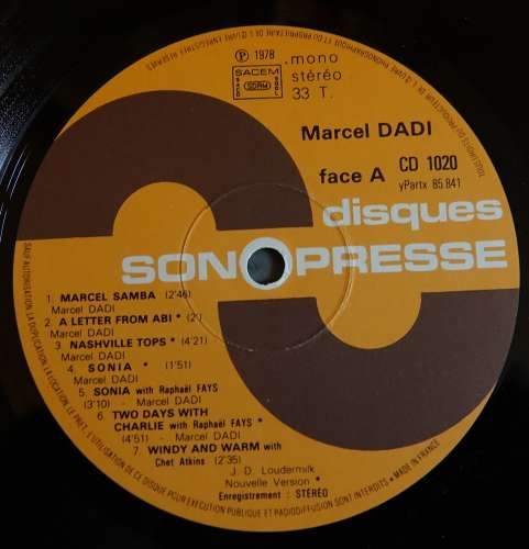 1978 France Vinyl LP Album Gatefold  Marcel Dadi and friends  Olympia 77 Sonopresse CD1020
