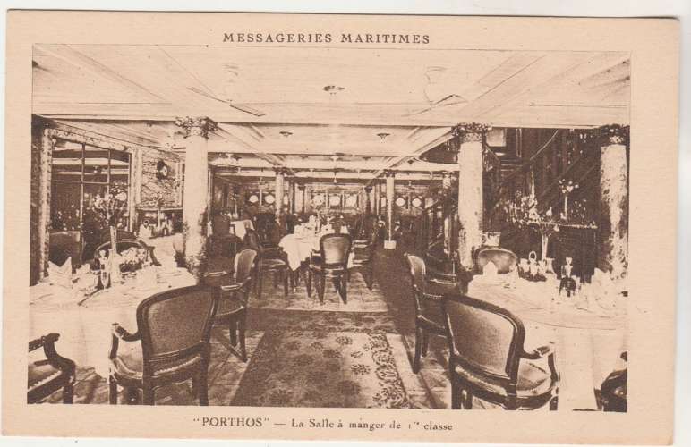 cpsm Paquebot Porthos La Salle à manger 1ere classe 