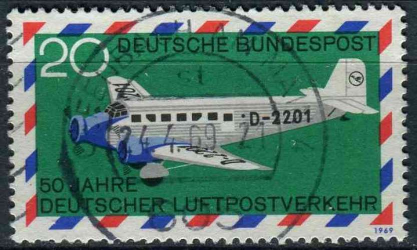 ALLEMAGNE RFA 1969 OBLITERE Poste aérienne N° 1
