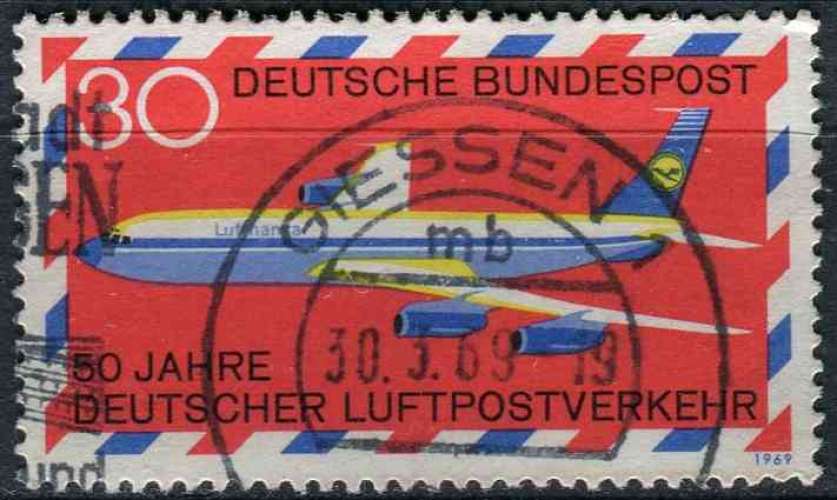 ALLEMAGNE RFA 1969 OBLITERE Poste aérienne N° 2