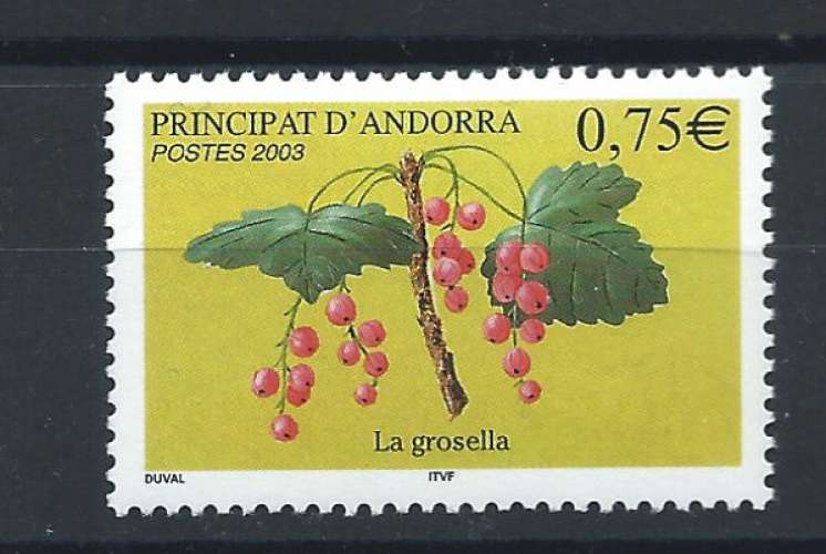 Andorre N°585** (MNH) 2003 - Fruits 