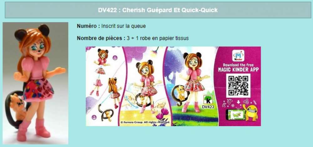 Kinder Enchantimals DV422 Cherish Guépard Et Quick Quick