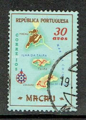 PORTUGAL MACAO 1956 - YT 379 OBLITÉRÉ.
