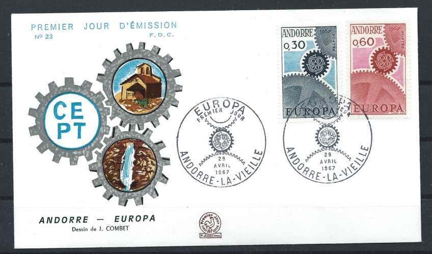 Andorre - FDC  Enveloppe 29/4/1967 - N°179/80 Europa