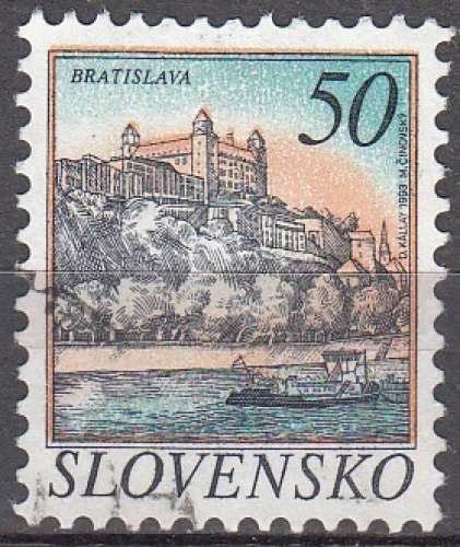 Slovensko 1993 Michel 186 O Cote (2009) 2.50 Euro Vue de Bratislava Cachet rond