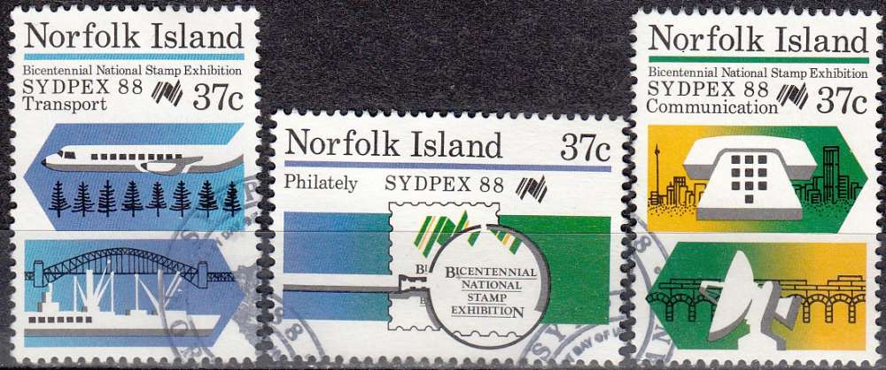 Norfolk Island 1988 Michel 440 - 442 O Cote (2005) 3.30 Euro Exposition Sydpex Cachet rond