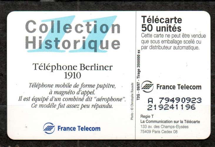 France F789 Téléphone BERLINER SO3-50U 1997 JG