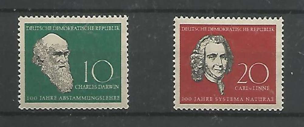 DDR - 1958 - C. Darwin et C. de Linné  - Tp n° 349 / 50 - Neuf **